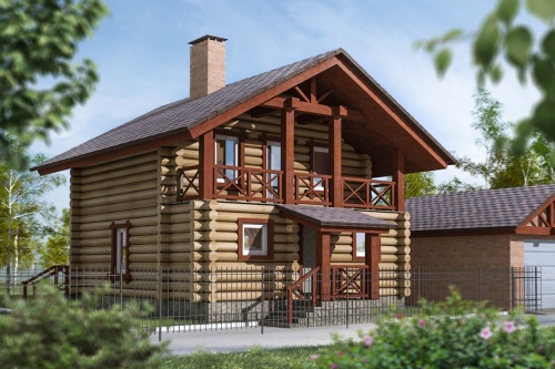 Проект дома из оцилиндрованного бревна «Телемах»